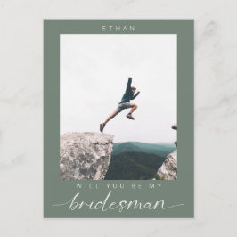 Will you be my Bridesman Minimalist Photo Modern  Postkarte