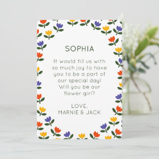 Will You Be My Flower Girl? Modern Tulip Proposal Karte