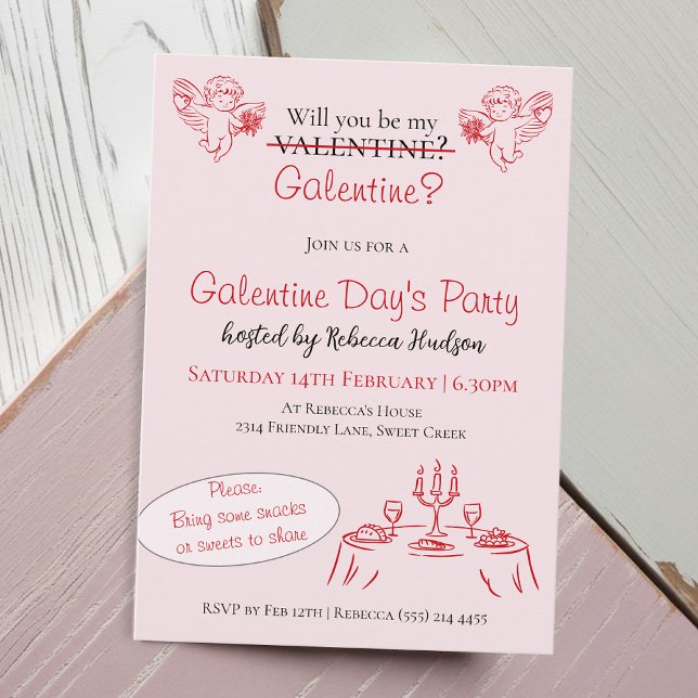 Will You Be My Galentine? Galentine Day's Party Einladung (Von Creator hochgeladen)