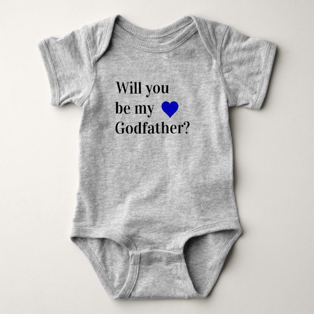 will you be my godfather baby bodysuit strampler (Vorderseite)