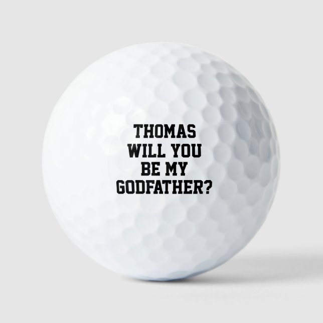 Will You Be My Godfather Godparent Proposal Golfer Golfball (Vorderseite)