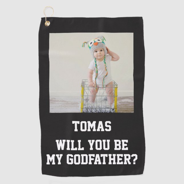 Will You Be My Godfather Godparent Proposal Golfer Golfhandtuch (Vorderseite)