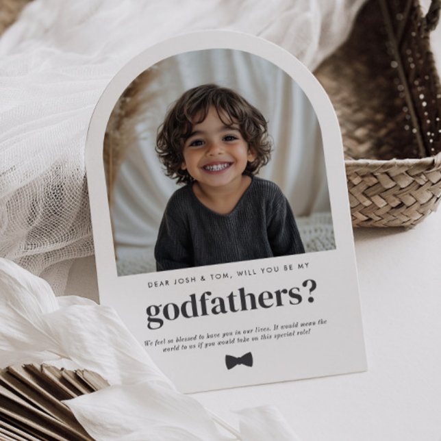 Will You Be My Godfathers Arch Photo Proposal Einladung (Zazzle Will You Be My Godfathers Arch Photo Proposal Invitation)