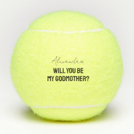 Will You Be My Godmother Godparent Proposal Sports Tennisbälle