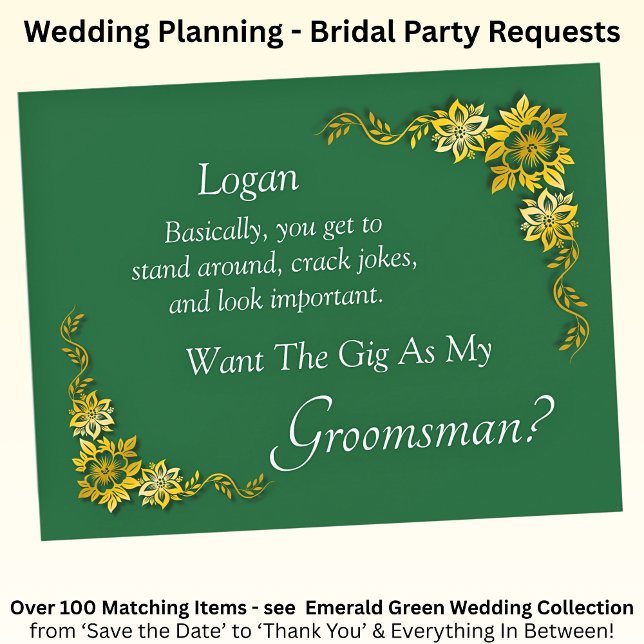 Will You Be My Groomsman? Emerald Green & Gold (Von Creator hochgeladen)