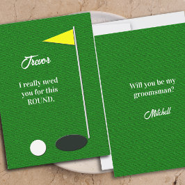 Will You Be My Groomsman Golf Proposal Cards Einladung