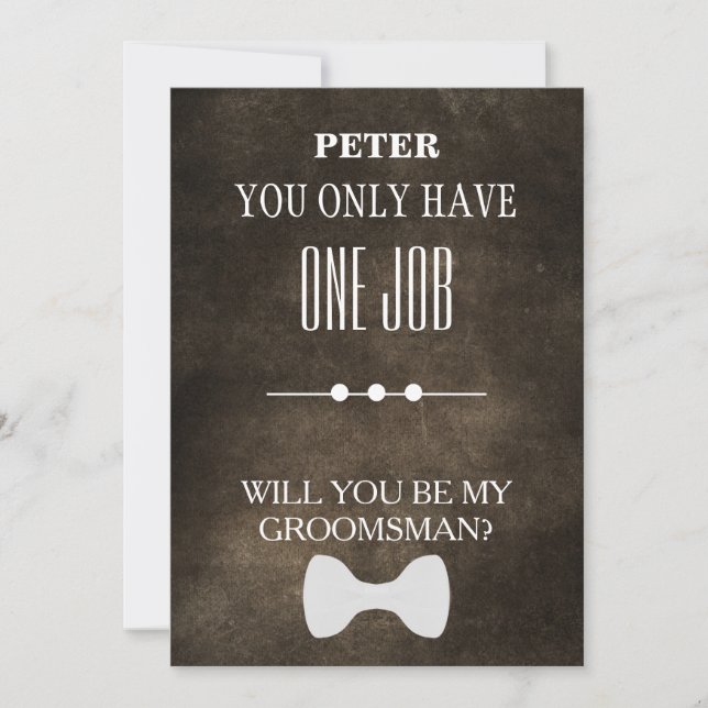 Will  You  Be My Groomsman? Invitation Einladung (Vorderseite)