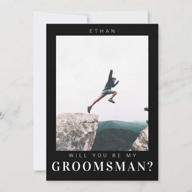 Will you be my Groomsman Minimalist Photo Modern  Einladung (Vorderseite)