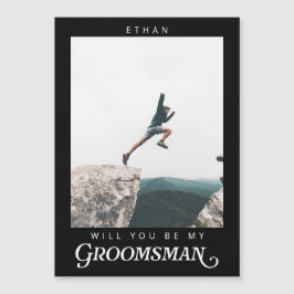 Will you be my Groomsman Minimalist Photo Modern  Magnetkarte