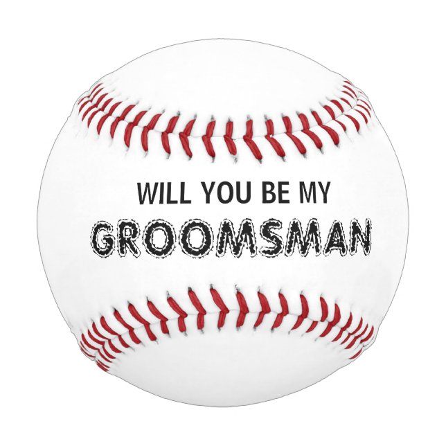 Will You Be My Groomsman Name Baseball (Vorderseite)