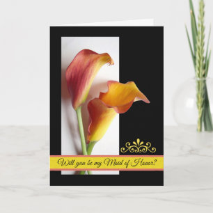 Will you be my Maid of Honor?, Mango Calla Lilies Einladung