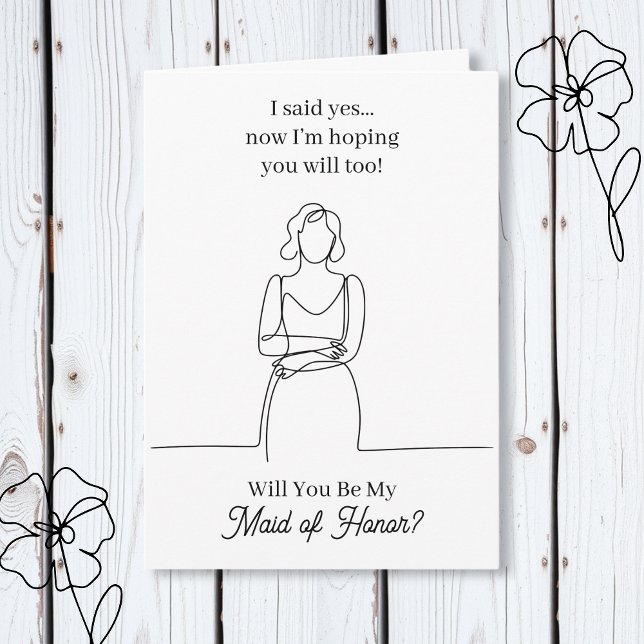 Will You Be My Maid of Honor Proposal Karte (Von Creator hochgeladen)
