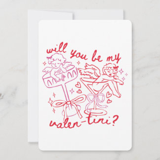 Will You Be My Valen-Tini? Martini Valentine's Day Feiertagskarte