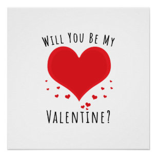 Will you be my valentine poster