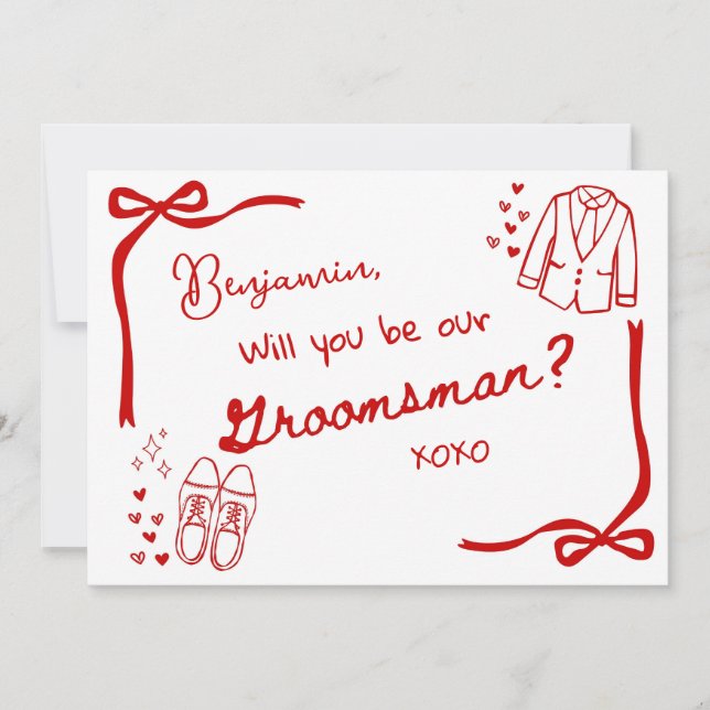 Will you be our Groomsman Card Invitation Einladung (Vorderseite)