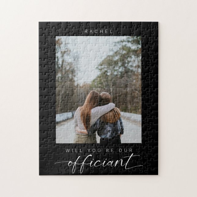 Will you be our Officiant Minimal Photo Modern Puzzle (Vertikal)