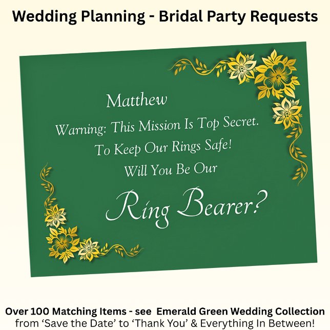 Will You Be Our Ring Bearer?  Emerald Green & Gold (Von Creator hochgeladen)