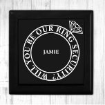 Will You Be Our Ring Security / Bearer Candy Favor Erinnerungskiste<br><div class="desc">Looking for a unique way to propose to your Ring Bearer or Ring Security? Look no further than this Will You Be Our Ring Security Box. With it's stylish black and white design and diamond ring,  this proposal gift box is sure to make your special moment even more memorable.</div>