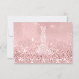 Will you Bridesmaid Glitzer Red Bean Diamond Dres Einladung