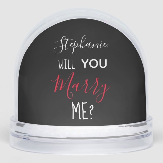 Will You Marry Me CUSTOM Photo Marriage Proposal  Schneekugeln (Vorderseite)