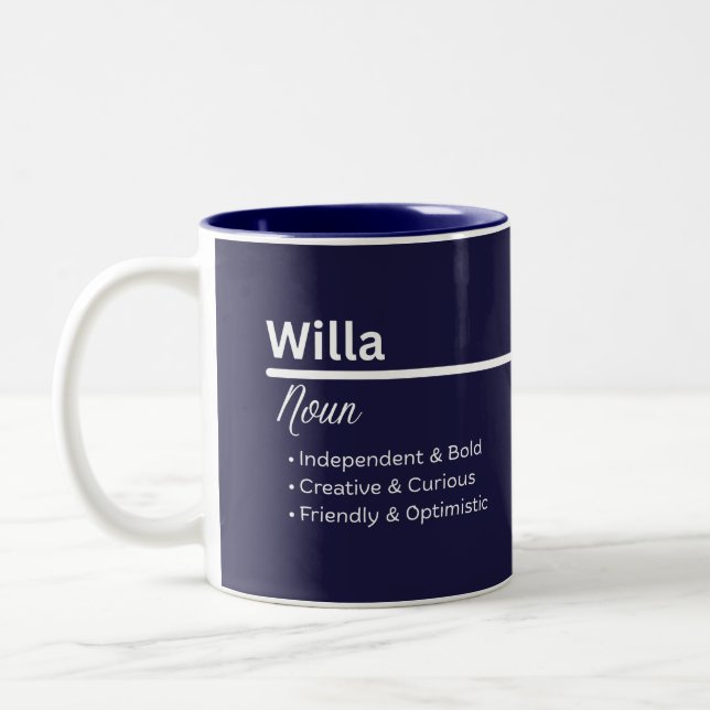 Willa personalisierte Kaffeetasse mit Namen (Links)