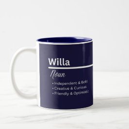 Willa Personalized Name Coffee Mug Zweifarbige Tasse