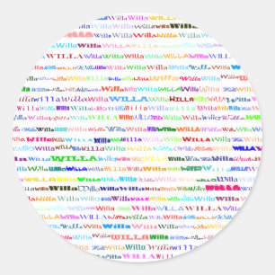 Willa Text Design II Round Sticker