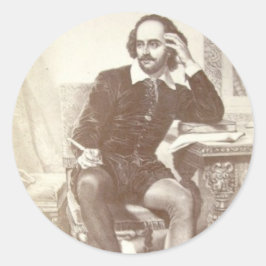 Willaim Shakespeare Runder Aufkleber