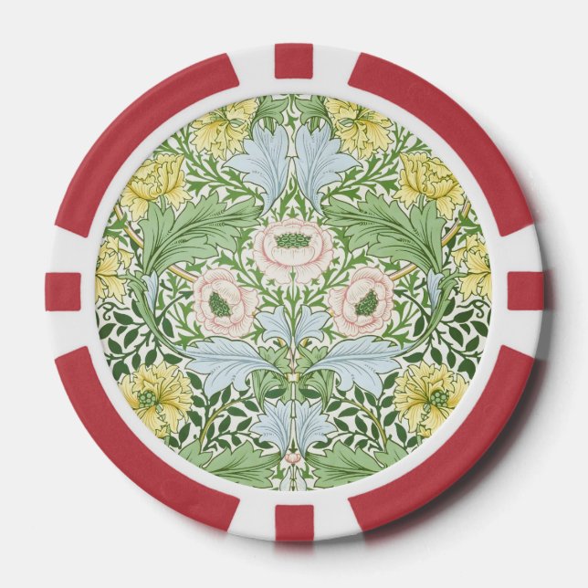 Willam Morris Myrtle Garden Floral Classic Pokerchips (Vorderseite)