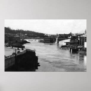 Willamette Falls und Paper Mills Oregon City Poster
