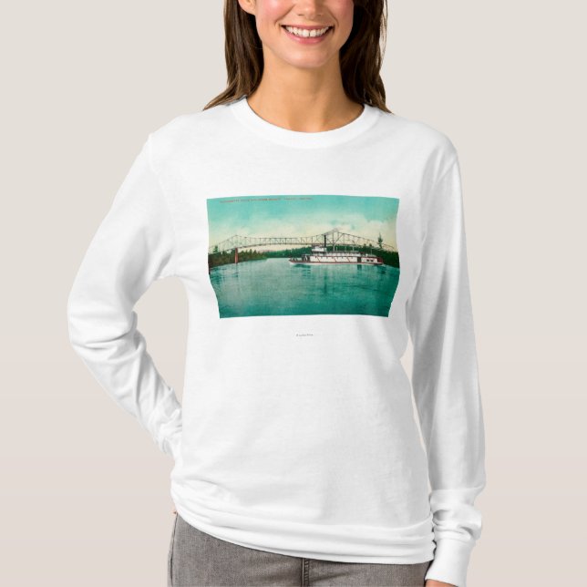 Willamette Fluss und Stahl-Brücke in Albanien T-Shirt (Vorderseite)