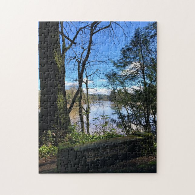 Willamette River von Champoeg Staat Park, OR Puzzle (Vertikal)