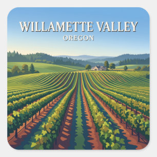 Willamette Valley Vineyards Turner Oregon Quadratischer Aufkleber