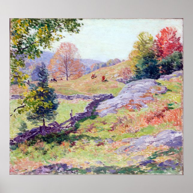Willard Leroy Metcalf Hillside Pasta September Poster (Vorne)
