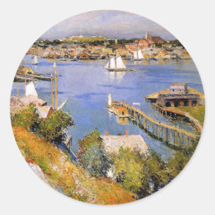 Willard Metcalf, Gloucester Hafen Sonne, Runder Aufkleber