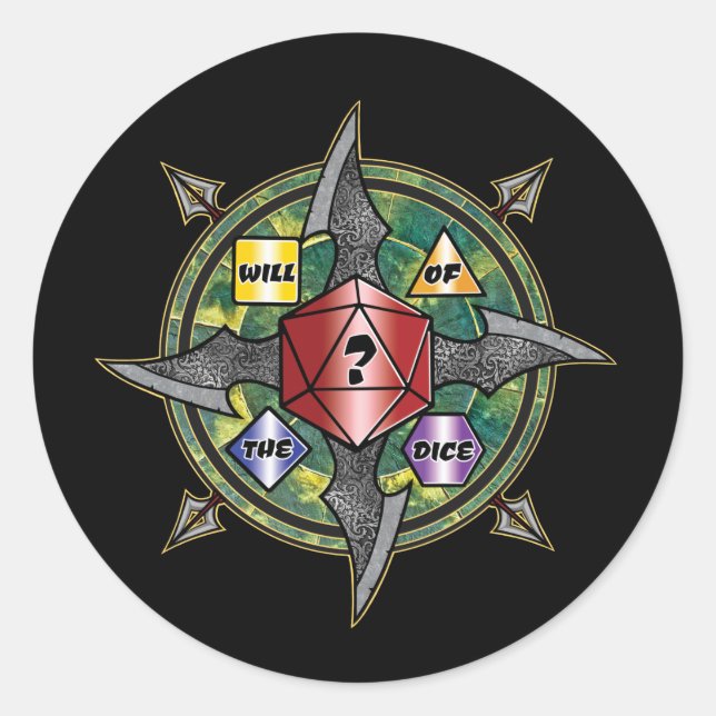 Wille des Würfels Runder Aufkleber (Vorderseite)