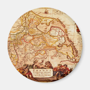 Willem Blaeu Old Rhineland Germanic Map Series Magnet