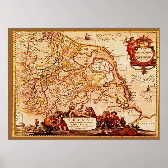 Willem Blaeu Old Rhineland Germanic Map Series Poster (Vorne)