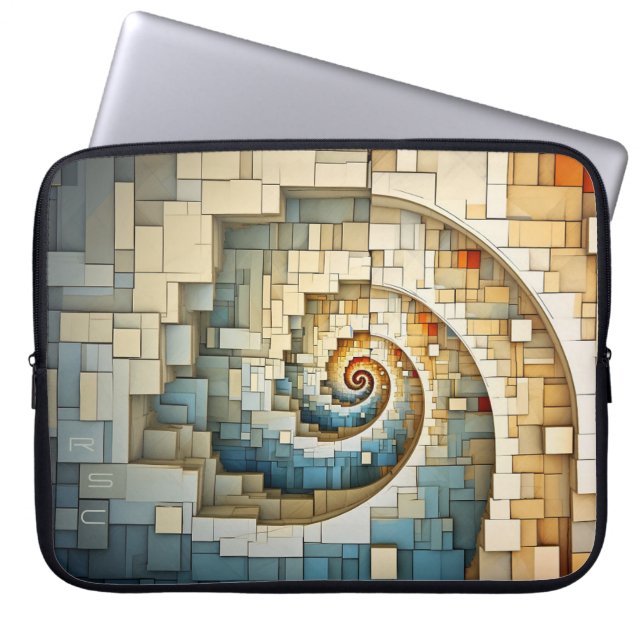 Willems Welt: Fibonacci Naturals Monogramm Laptopschutzhülle (Vorderseite)