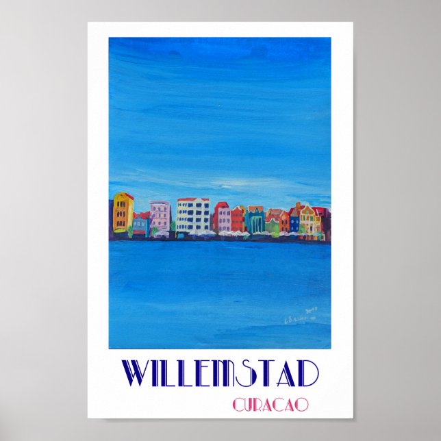 Willemstad Curacao Retro Poster (Vorne)