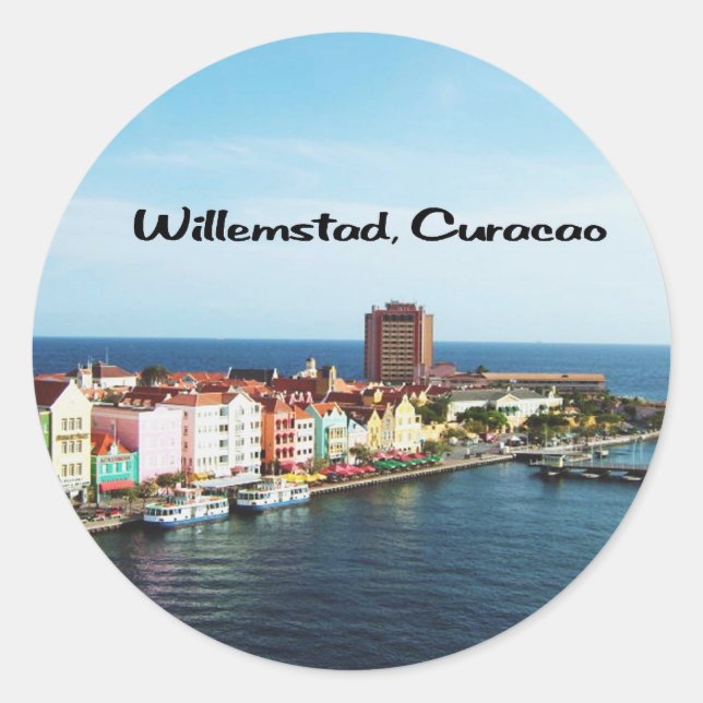 Willemstad Curacao Runder Aufkleber (Vorderseite)