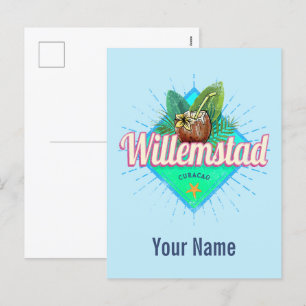Willemstad Curacao Urlaub Vintage Karibik Feiertagspostkarte