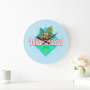 Willemstad Curacao Urlaub Vintage Karibik Große Wanduhr