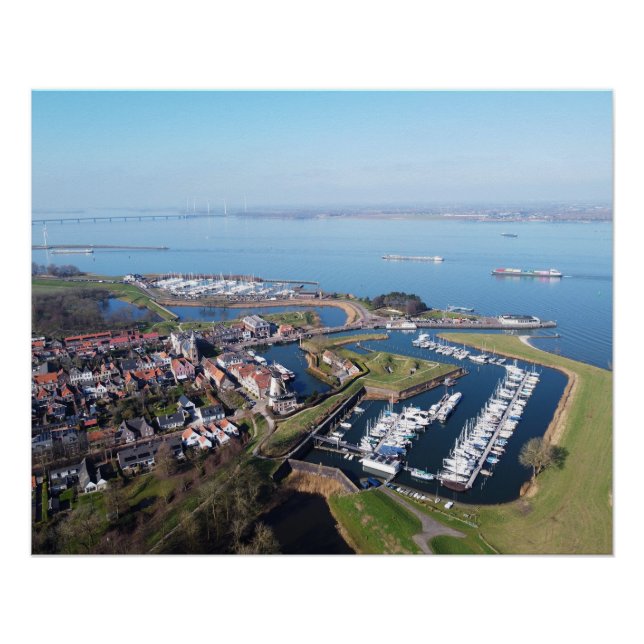 Willemstad Nederland drone overzicht. Poster (Vorderseite)