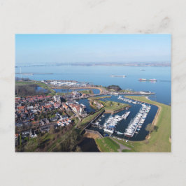 Willemstad Nederland drone overzicht. Postkarte