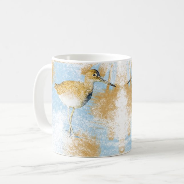 Willet Shorebird Art Kaffeetasse (Vorderseite Links)