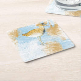 Willet Shorebird Artwork Beach & Coastal Living Rechteckiger Pappuntersetzer