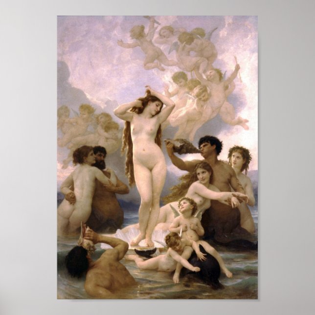 William-Adolphe Bouguereau - Die Geburt der Venus Poster (Vorne)