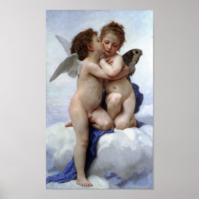 William-Adolphe Bouguereau-First Kiss Poster (Vorne)