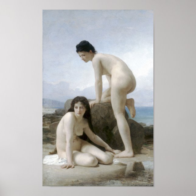 William-Adolphe Bouguereau-Les Deux Baigneuses Poster (Vorne)